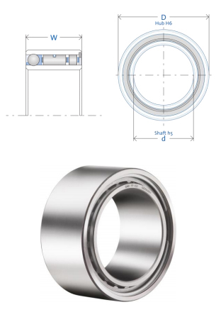 GMN FP 400 series clutch below two drawings representing the width and diameter of the clutch.
